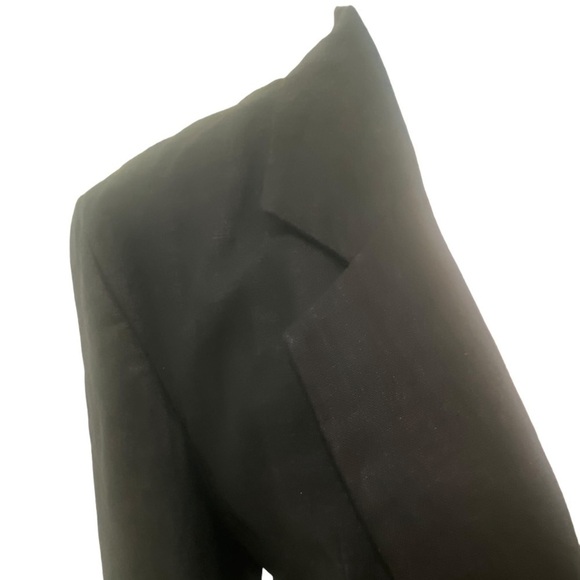 Vintage Larry Levine 100% linen navy single button lined jacket size 6 - Picture 5 of 10